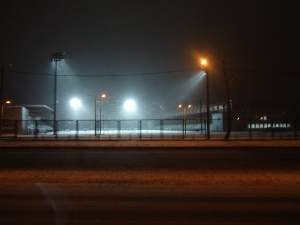 Стадион Салют в снегу - первый снег в Долгопрудном