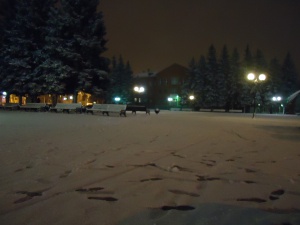 Площадь Собина первый снег