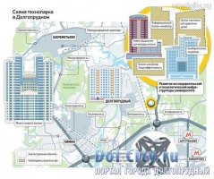Карта технопарка в Долгопрудном на базе МФТИ